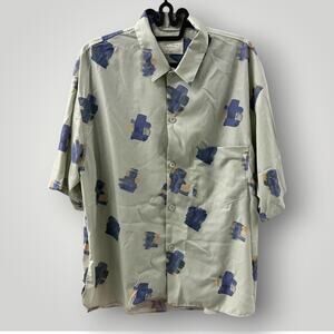 Public Tokyo City Boy Boxy Fit Abstract Print Button Down Shirt Japan Size 1